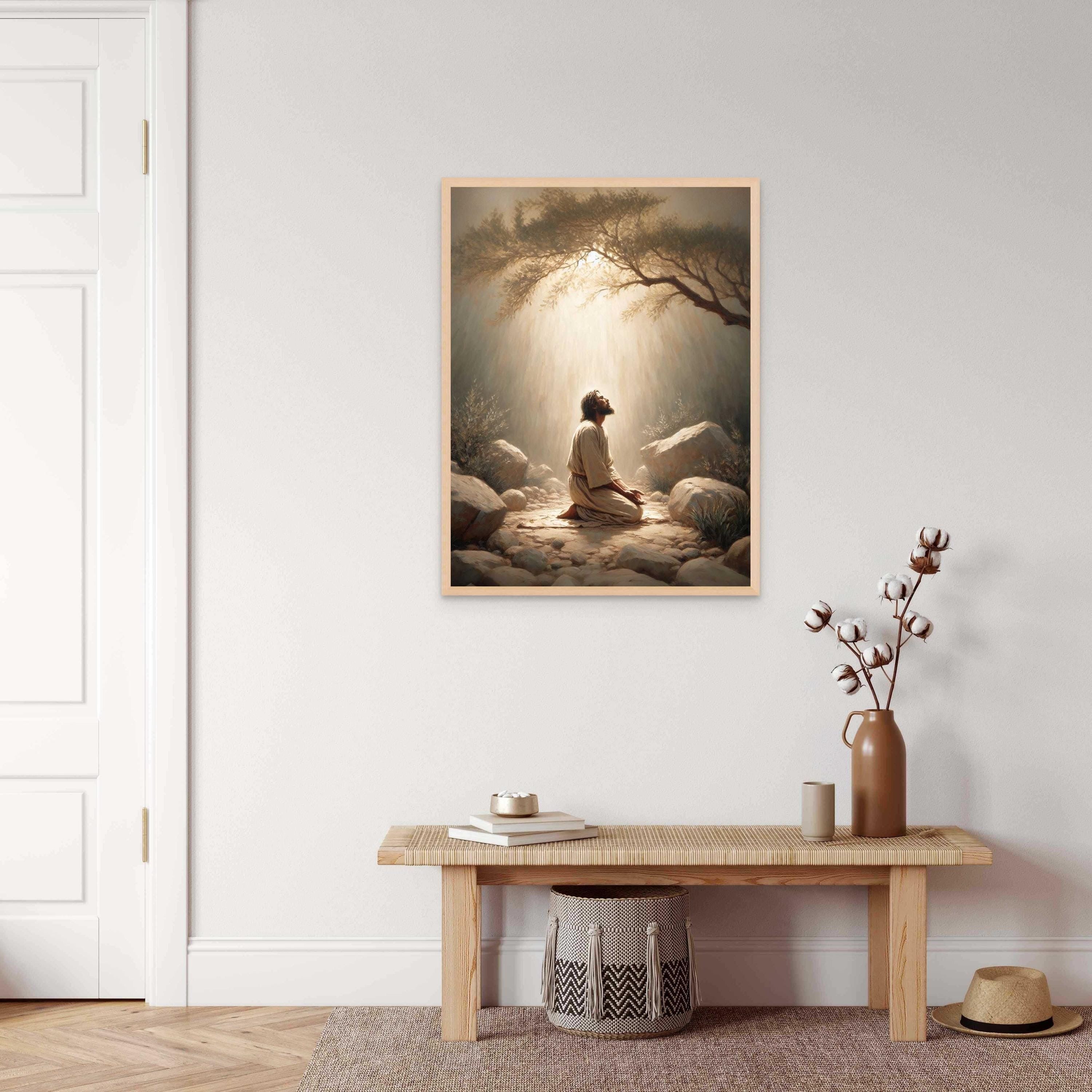 Garden of Gethsemane Poster, Picture of Jesus Praying, Bible Art Poster, Jesus Poster
